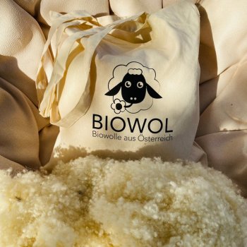 Organic wool balls as filling material - 300g in cotton bag