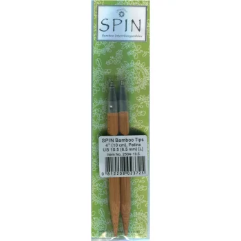 ChiaoGoo SPIN BAMBOO PATINA Needle Tips SHORT 10 cm - LARGE - 6,5 mm