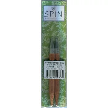 ChiaoGoo SPIN BAMBOO PATINA Needle Tips SHORT 10 cm - LARGE - 7 mm