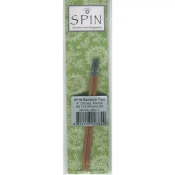 ChiaoGoo SPIN BAMBOO PATINA Needle Tips SHORT 10 cm - SMALL - 3,25 mm