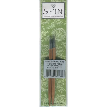 ChiaoGoo SPIN BAMBOO PATINA Needle Tips SHORT 10 cm - SMALL - 4,5 mm