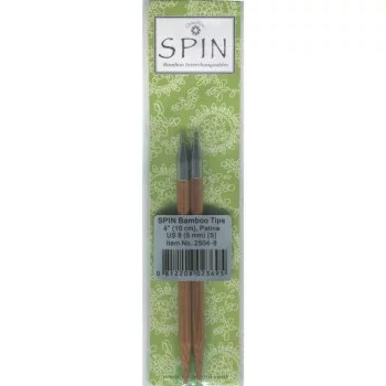 ChiaoGoo SPIN BAMBOO PATINA Needle Tips SHORT 10 cm - SMALL - 5 mm