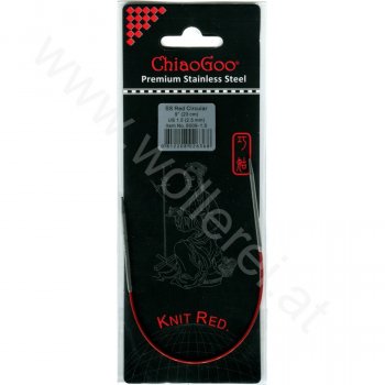 ChiaoGoo KNIT RED Aiguille Circulaire Fixe - 23 cm - 2,5 mm