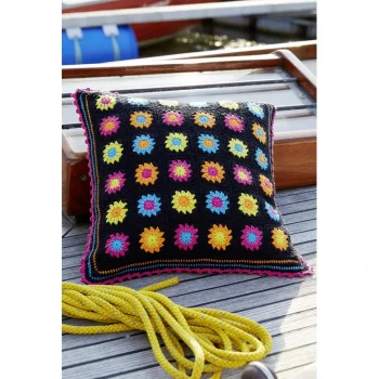 Black Granny Square Pillow 9027A