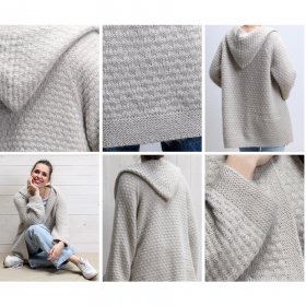 Long Cardigan mit Kapuze Long Cardigan mit Kapuze