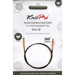 KnitPro Câble Acier SWIVEL 360 et Accessoires - 150 cm - noir/or