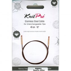 KnitPro Steel Cable and Accessories- 40 cm - black/gold