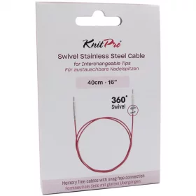 KnitPro Câble Acier SWIVEL 360 et Accessoires - 40 cm - violet