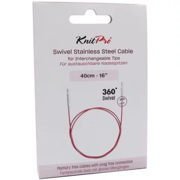 KnitPro Câble Acier SWIVEL 360 et Accessoires - 40 cm - violet