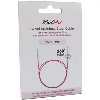 KnitPro Câble Acier SWIVEL 360 et Accessoires - 50 cm - violet