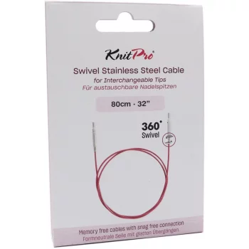 KnitPro Câble Acier SWIVEL 360 et Accessoires - 80 cm - violet