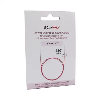 KnitPro Câble Acier SWIVEL 360 et Accessoires - 120 cm - violet