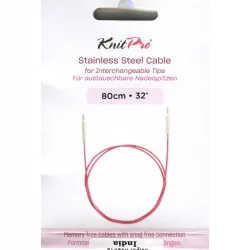 KnitPro Edelstahlseil und Zubehör - 80 cm - lila