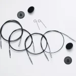 KnitPro Câble Acier SWIVEL 360 et Accessoires - 50 cm - noir/argent