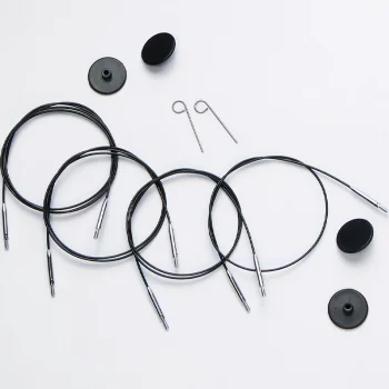 KnitPro Câble Acier SWIVEL 360 et Accessoires - 50 cm - noir/argent