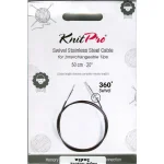 KnitPro Steel Cable SWIVEL 360 and Accessories- 50 cm - black/silver