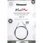 KnitPro Steel Cable SWIVEL 360 and Accessories- 120 cm - black/silver
