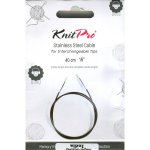 KnitPro Câble Acier et Accessoires - 40 cm - noir/argent