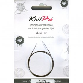 KnitPro Steel Cable and Accessories- 40 cm - black/silver