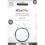 KnitPro Steel Cable and Accessories- 50 cm - black/silver
