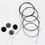 KnitPro Steel Cable and Accessories - 60 cm - black/silver
