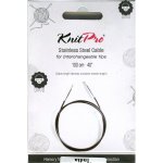 KnitPro Steel Cable and Accessories- 100 cm - black/silver