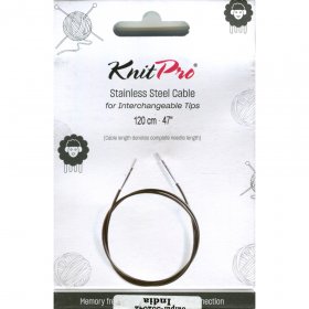 KnitPro Steel Cable and Accessories- 120 cm - black/silver