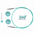 KnitPro Câble Acier SWIVEL 360 et Accessoires - 60 cm - mindful