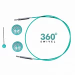 KnitPro Steel Cable SWIVEL 360 and Accessories- 60 cm - mindful