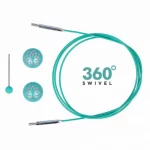 KnitPro Edelstahlseil SWIVEL 360 und Zubehör - 100 cm - mindful