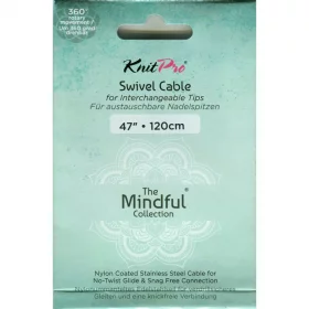 KnitPro Edelstahlseil SWIVEL 360 und Zubehör - 120 cm - mindful