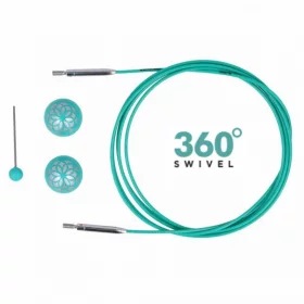 KnitPro Câble Acier SWIVEL 360 et Accessoires - 150 cm - mindful