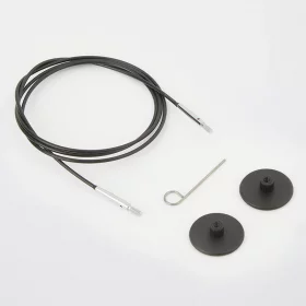 KnitPro Câble plastique et Accessoires - 100 cm - noir/argent