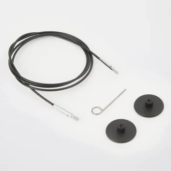 KnitPro Transparent plastic cord - 150 cm - black/silver