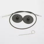 KnitPro Câble plastique et Accessoires - 100 cm - noir/argent