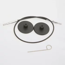 KnitPro Câble plastique et Accessoires - 100 cm - noir/argent
