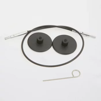 KnitPro Kunststoffseil und Zubehör - 150 cm - schwarz/silber