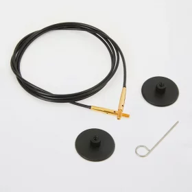KnitPro Câble plastique et Accessoires - 100 cm - noir/or