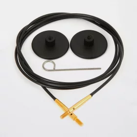 KnitPro Câble plastique et Accessoires - 100 cm - noir/or