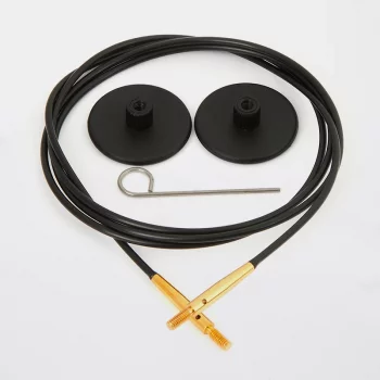 KnitPro Kunststoffseil und Zubehör - 100 cm - schwarz/gold