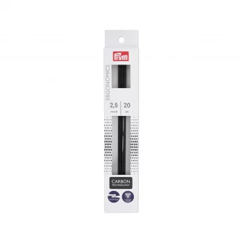 prym.ergonomics Carbon Aiguilles à 2 pointes 20 cm - 2,5 mm