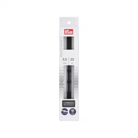prym.ergonomics Carbon Aiguilles à 2 pointes 20 cm - 3 mm