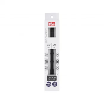 prym.ergonomics Carbon Aiguilles à 2 pointes 20 cm - 3 mm