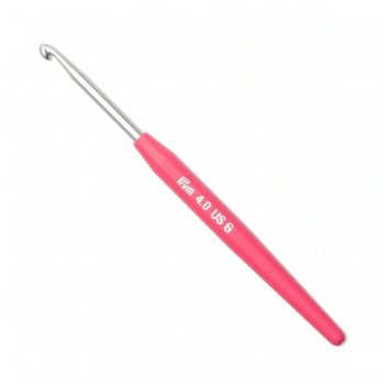 Prym Crochet pour laine Aluminium avec manche souple - 14 cm - 4 mm