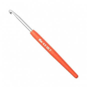 Prym Wollhäkelnadel Aluminium mit Griff - Soft Touch - 14 cm - 4,5 mm