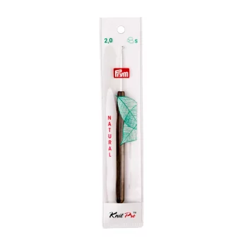 Prym Crochet pour laine NATURAL avec manche en bois 14 cm - 2 mm