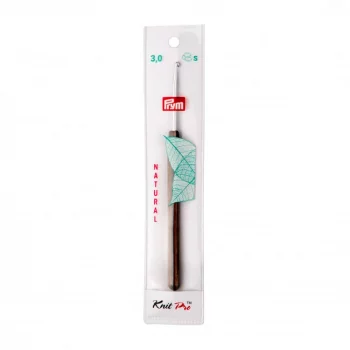 Prym Crochet hook for wool NATURAL with wooden handle 14 cm - 3 mm