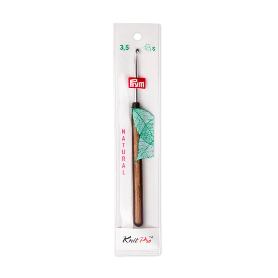 Prym Crochet hook for wool NATURAL with wooden handle 14 cm - 3,5