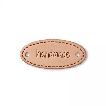 Prym étiquette "handmade" - cuir - ovale