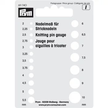 Prym Knitting pin gauge